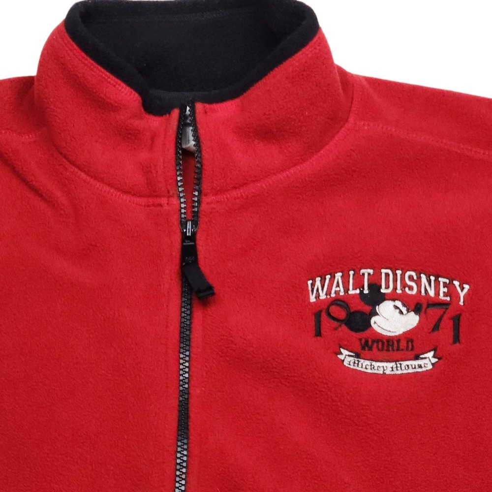 Walt Disney World 1971 Red Mickey Mouse Fleece Jacket Size M
